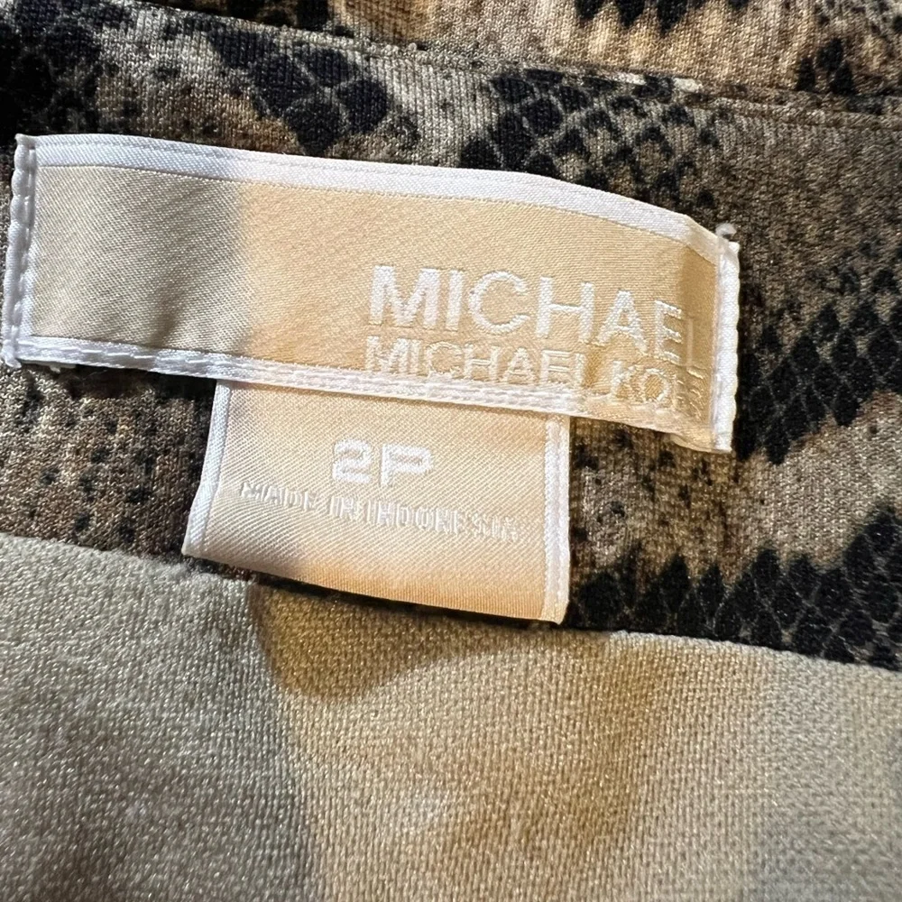 Vintage Michael Kors Sz 6 Snake Mamba Print Knit Pencil Skirt Side Zip Lined EUC